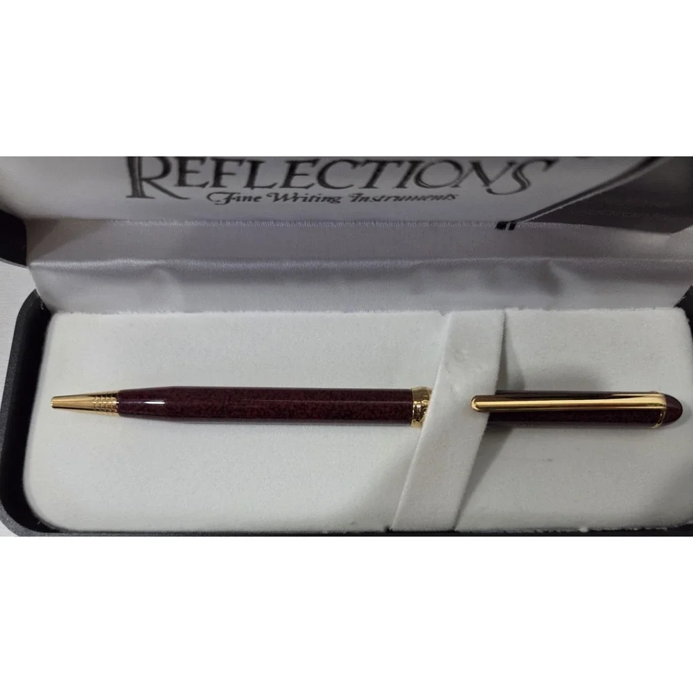 Vintage Reflections Fine Writing Instruments Brown  Pen In Case with initials VC